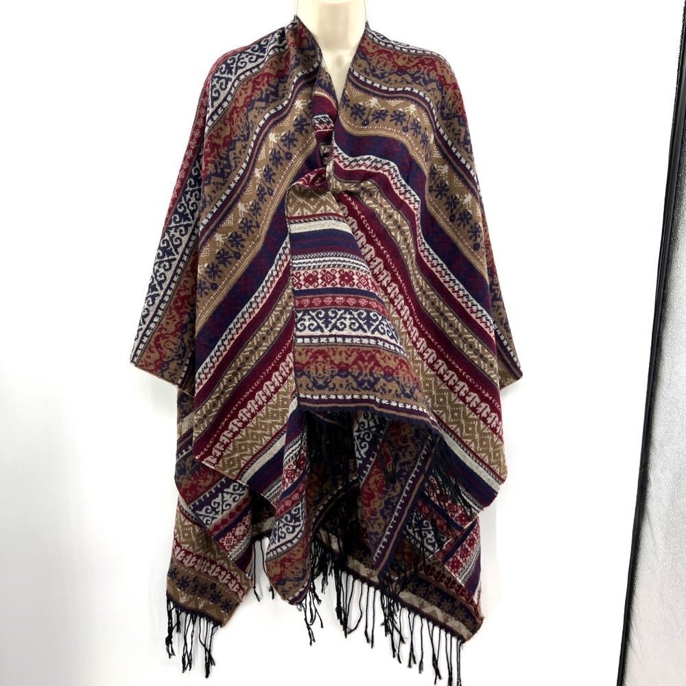 Women's Multicolor Colorful Striped Cover Up Kimono One Size